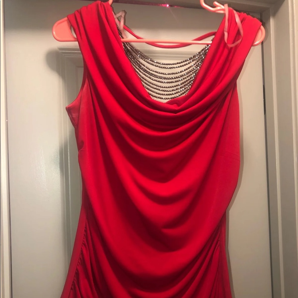 Red rhinestone blouse